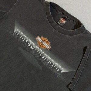 Harley-Davidson Black Short Sleeve Tee with Orange Logo